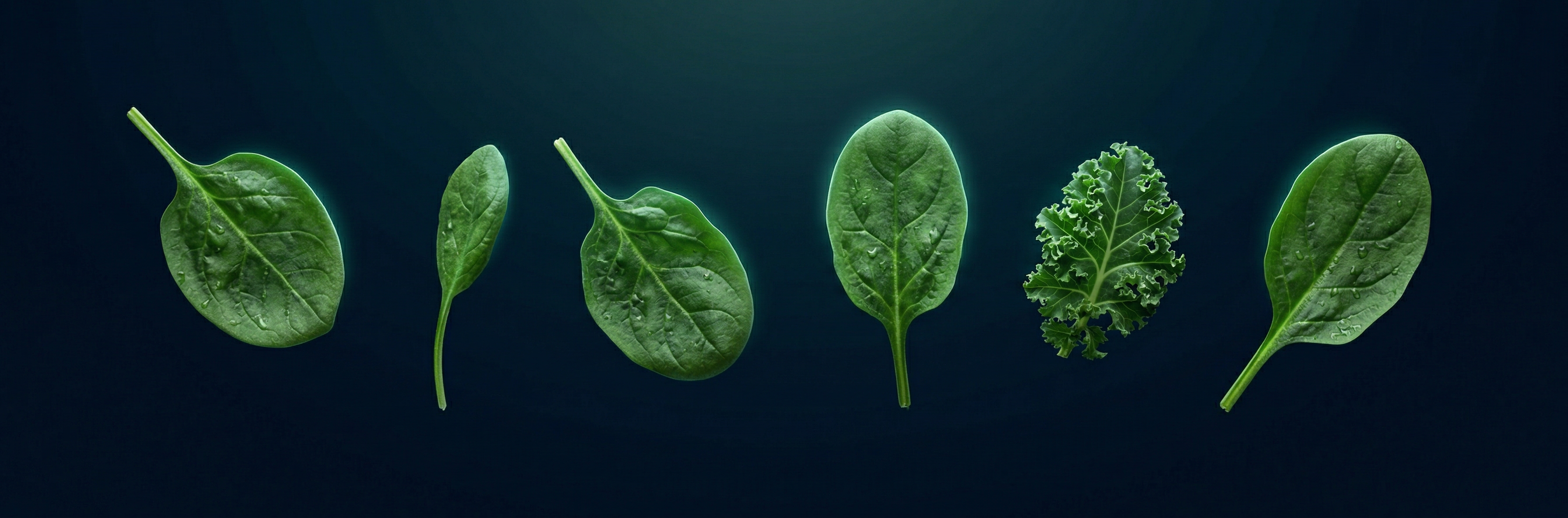 NSP Greens Blend — fresh spinach and kale leaves, rich in iron and vitamin K